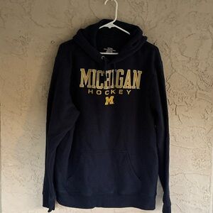 Michigan Wolverines Hockey Hooded Pullover Sweatshirt Men’s XL/TG